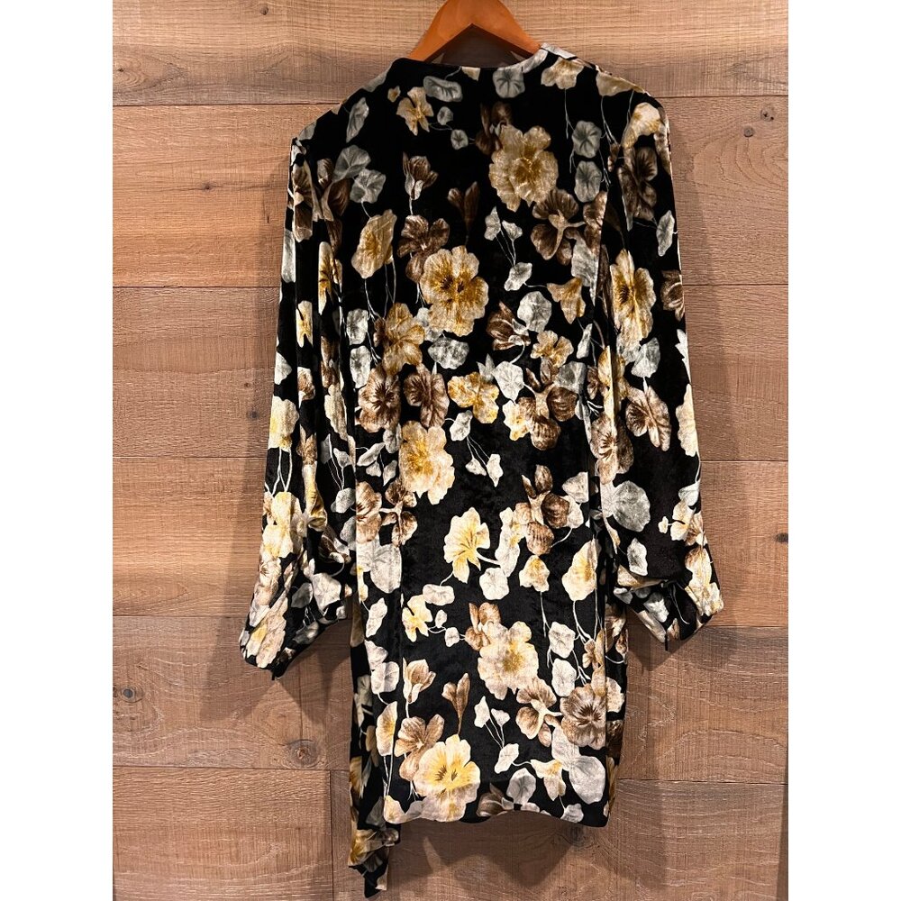 Saint Laurent floral -print velvet wrap dress Size 38/ M - Picture 7 of 12